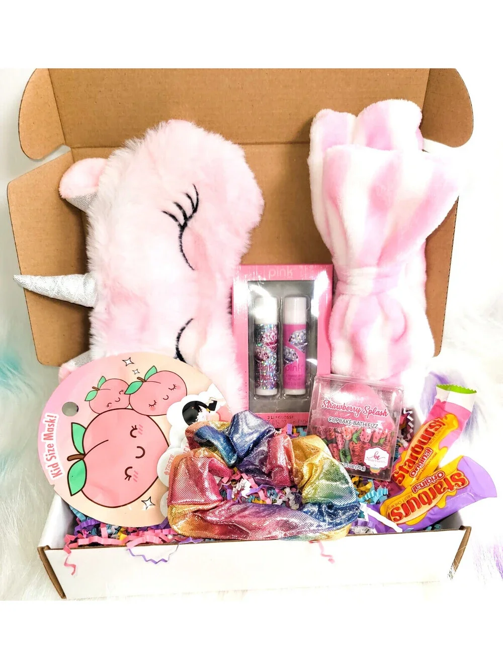 Pink Girls Gift Box with Relaxation and Self-Care Items